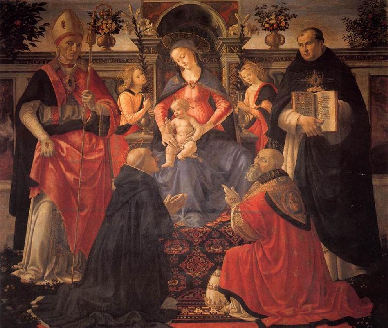 GHIRLANDAIO, Domenico Madonna and Child Enthroned between Angels and Saints